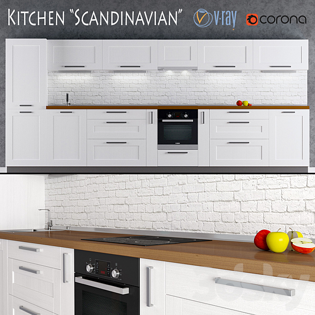 Kitchen Scandinavian 3DSMax File - thumbnail 1