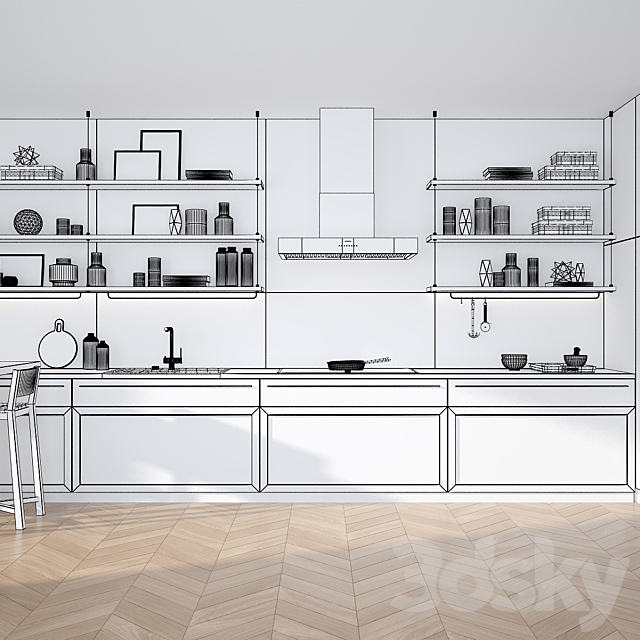 Kitchen Scavolini – Carattere 3DS Max Model - thumbnail 3