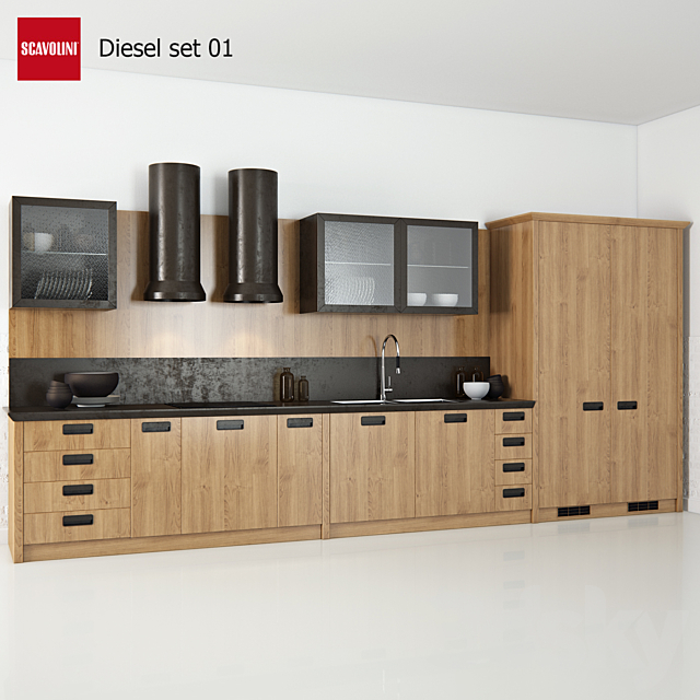 Kitchen Scavolini Diesel set 01 3DSMax File - thumbnail 1