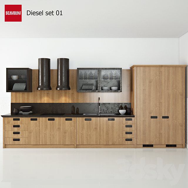 Kitchen Scavolini Diesel set 01 3DSMax File - thumbnail 2