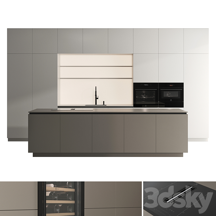 Kitchen set 01 3DS Max Model - thumbnail 3