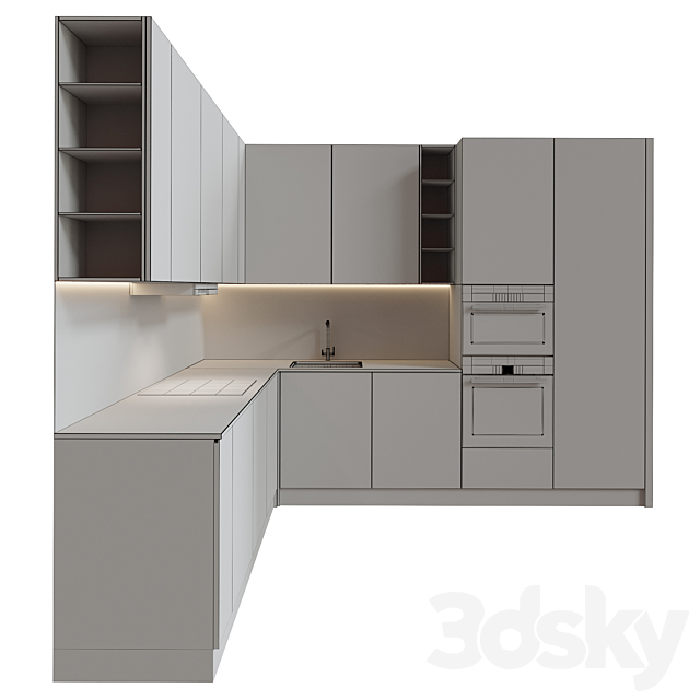 Kitchen Set 12 3DS Max Model - thumbnail 3