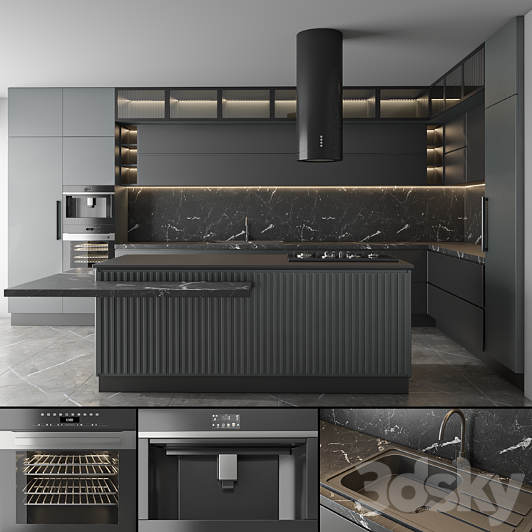 kitchen set 34 3DS Max Model - thumbnail 1