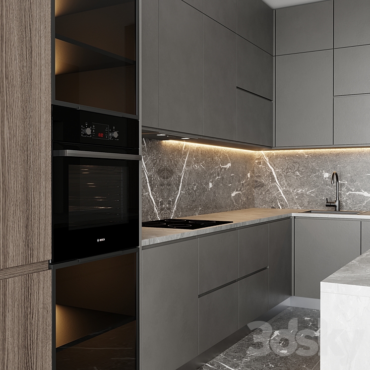 Kitchen set 4 3DS Max - thumbnail 2