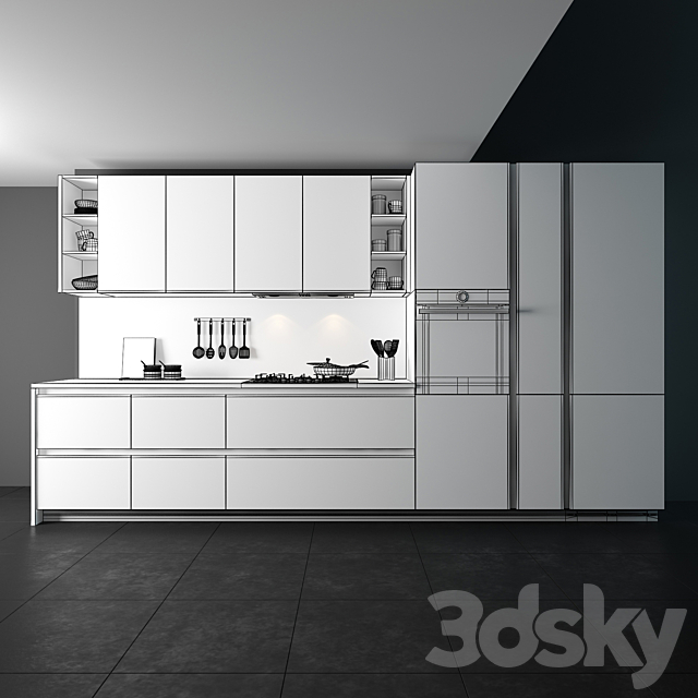 Kitchen set “Arredo3 Linea Plana”. 3DSMax File - thumbnail 3