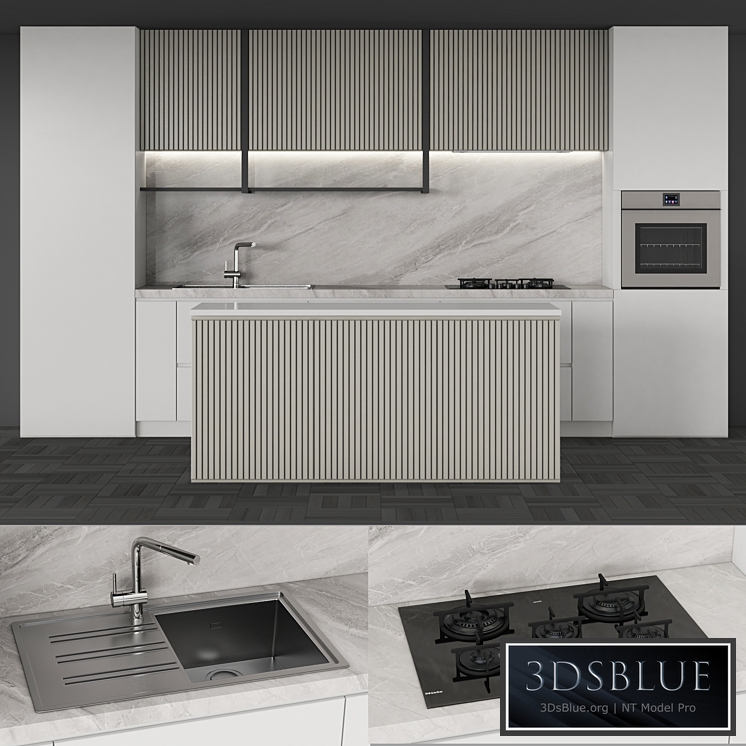 kitchen set02 3DS Max - thumbnail 3