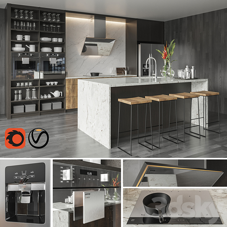 KITCHEN SET02 3DS Max - thumbnail 1