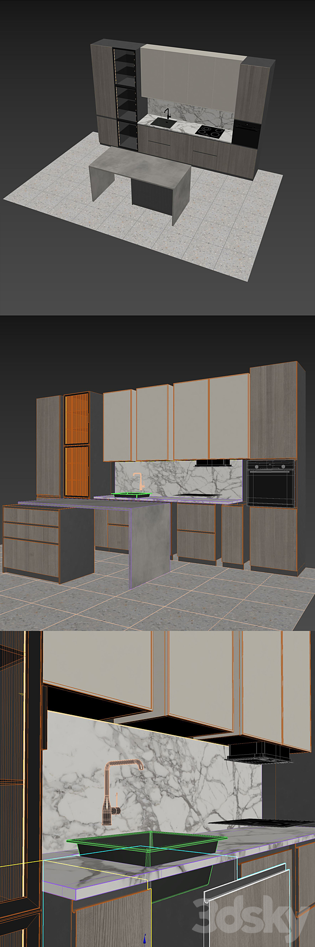 Kitchen set3 3DS Max Model - thumbnail 5