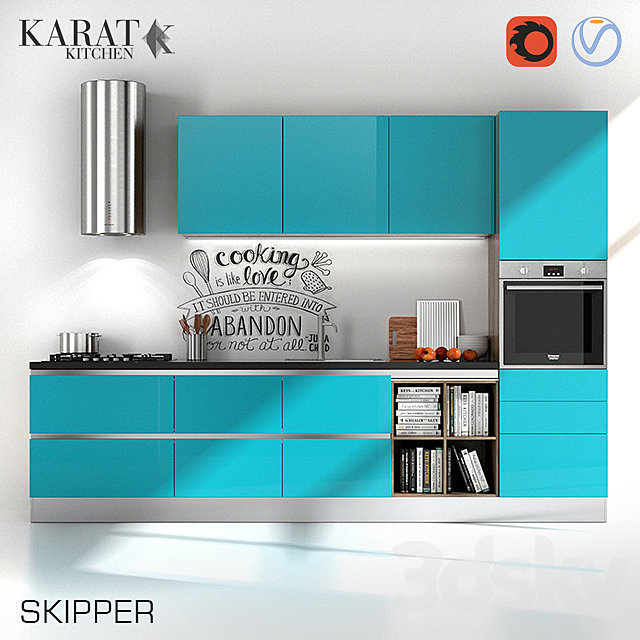 Kitchen Skipper (CYAN) from KaratKitchen 3DSMax File - thumbnail 1