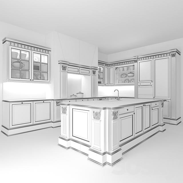 Kitchen Versailles 3DSMax File - thumbnail 3