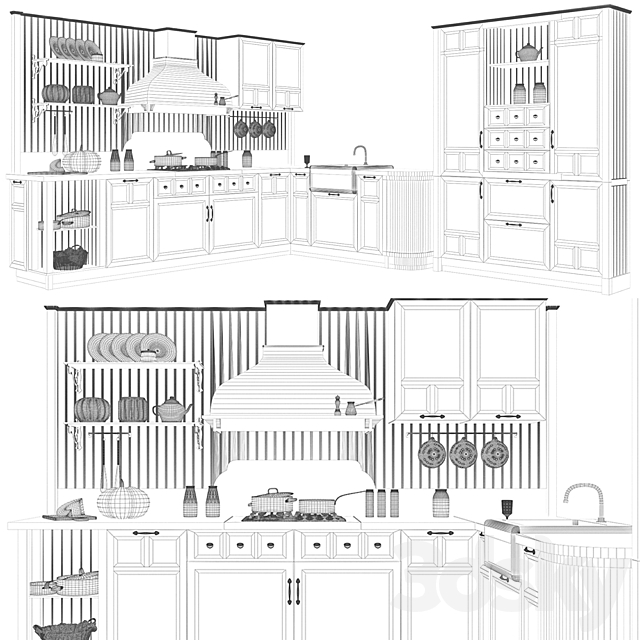 kitchen Villaggio 3DSMax File - thumbnail 2