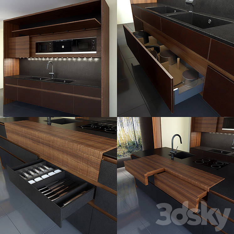 Kitchen Wind Cemento Eta Noir 3DS Max - thumbnail 2