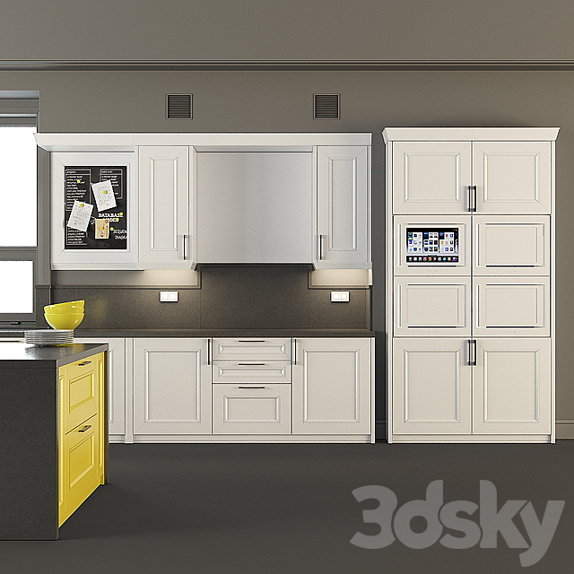 Kitchen with island 3DS Max Model - thumbnail 2