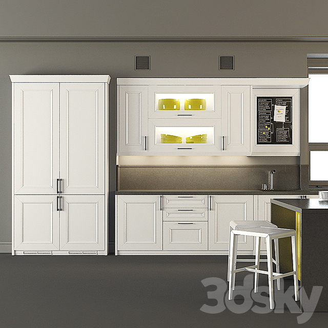 Kitchen with island 3DS Max Model - thumbnail 3