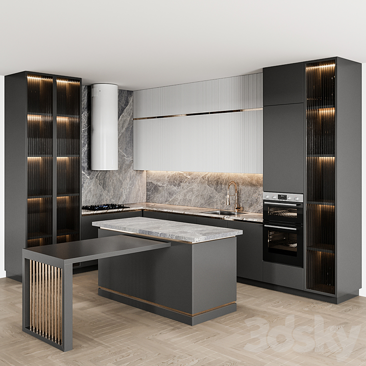 kitchen_modern92 3DS Max Model - thumbnail 1