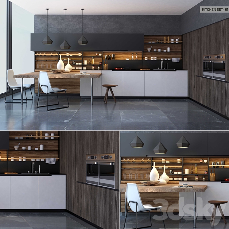 Kitchen_set_01 3DS Max - thumbnail 1