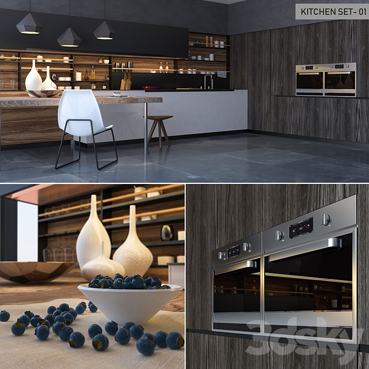 Kitchen_set_01 3DS Max - thumbnail 2