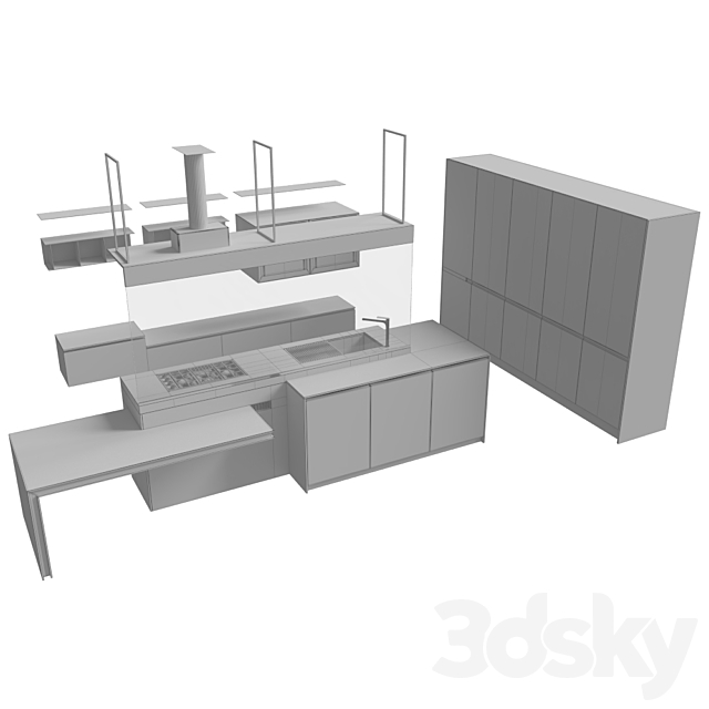 Kitchens Ernestomeda Icon. 3DS Max Model - thumbnail 3