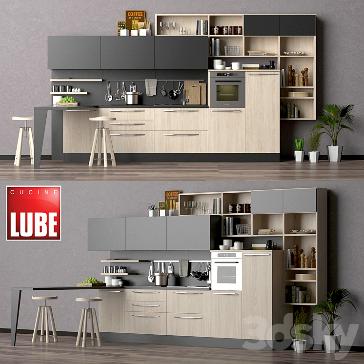 LUBE_CUCINE kitchen 3DS Max - thumbnail 1