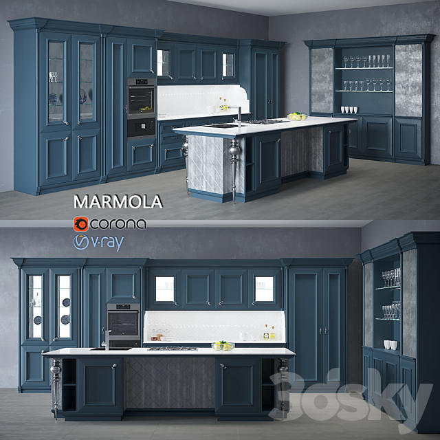 MARMOLA kitchen for BRUMMEL CUCINE 3DSMax File - thumbnail 1