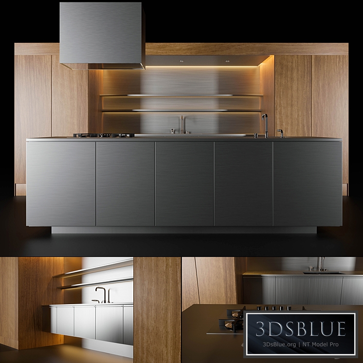 Modern kitchen 1 3DS Max - thumbnail 3