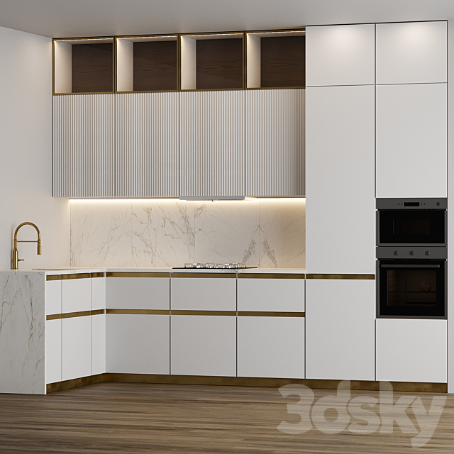 Modern Kitchen 14 3DS Max Model - thumbnail 2