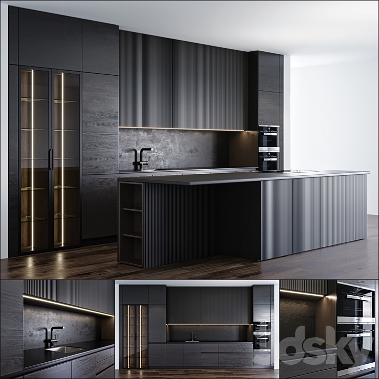 Modern kitchen 3DS Max - thumbnail 1