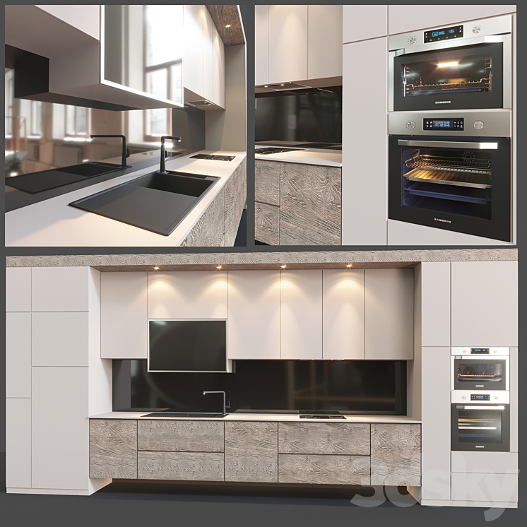 Modern kitchen 3DS Max - thumbnail 1