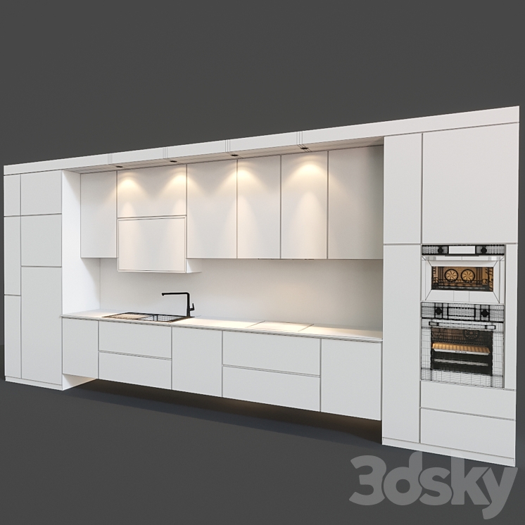 Modern kitchen 3DS Max - thumbnail 2