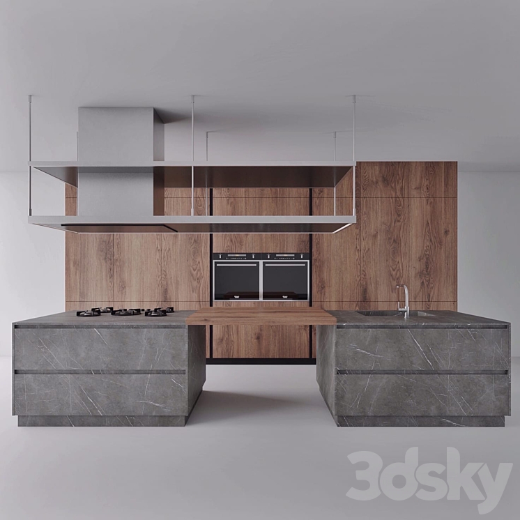 Modern kitchen 3DS Max - thumbnail 1