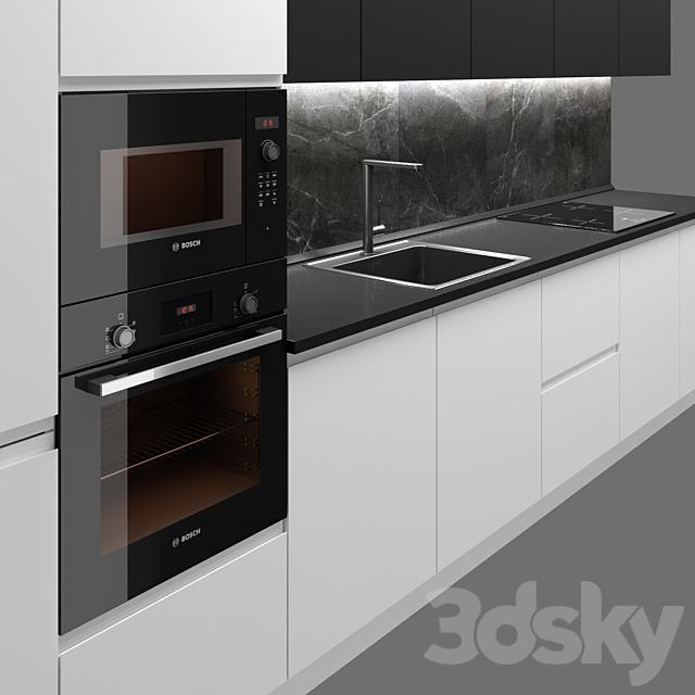 Modern kitchen 3DS Max Model - thumbnail 2