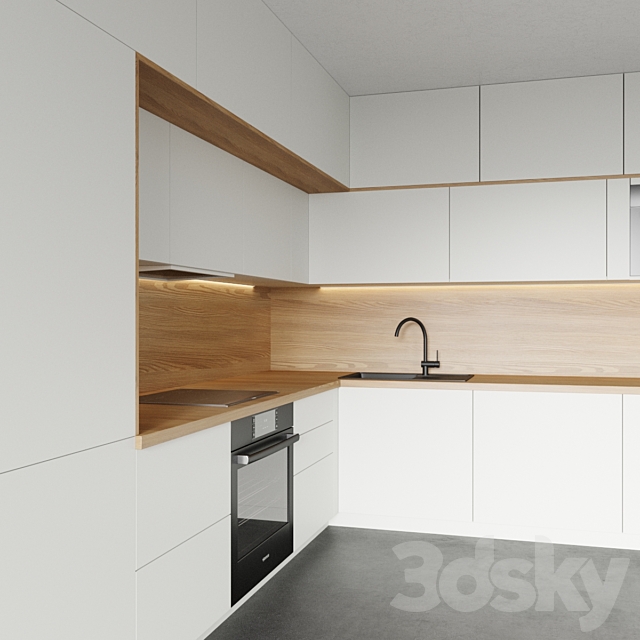 Modern kitchen 3DS Max Model - thumbnail 2