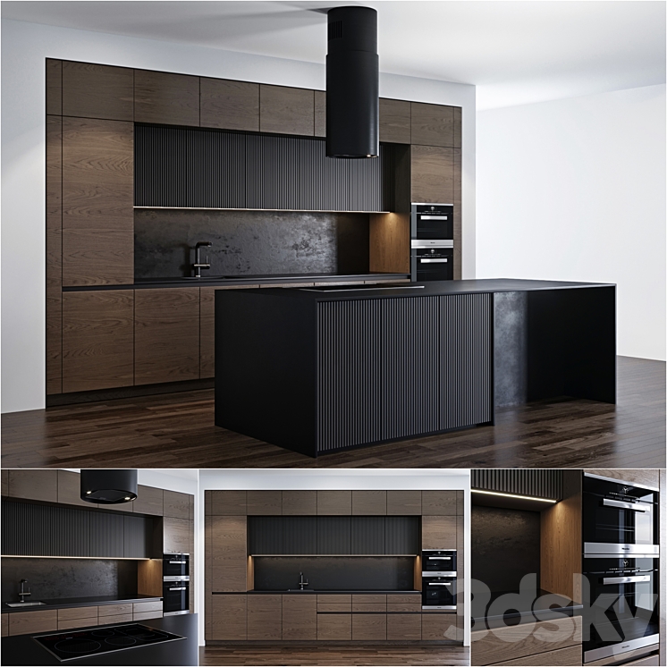 Modern kitchen 4 3DS Max - thumbnail 1