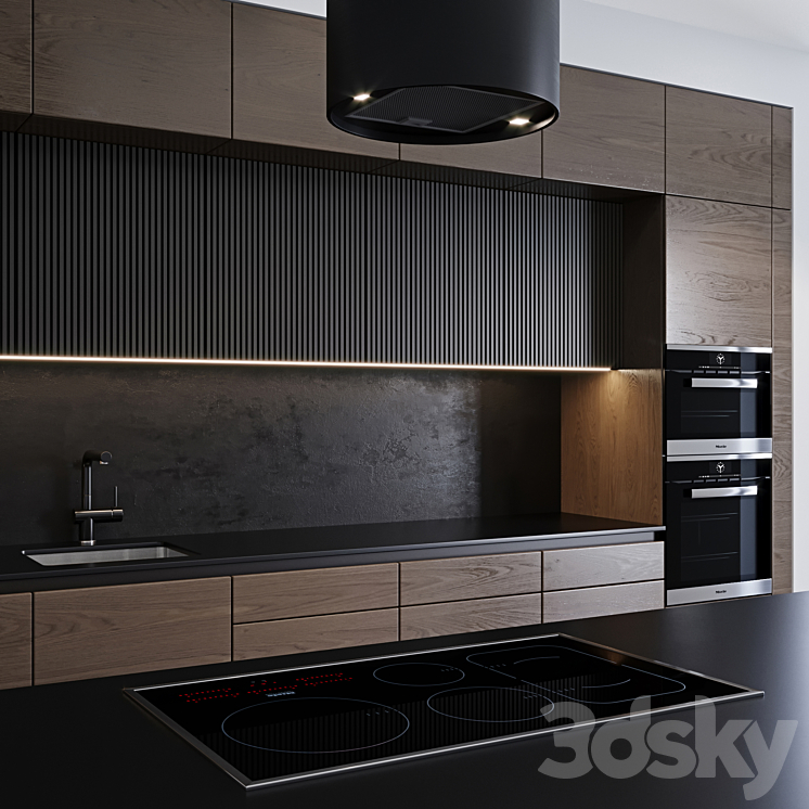 Modern kitchen 4 3DS Max - thumbnail 2