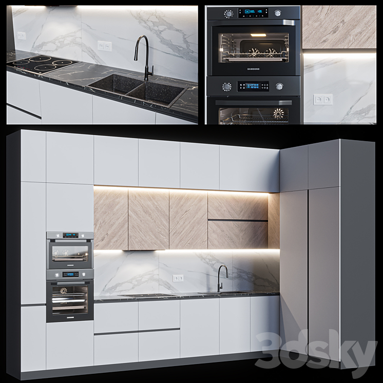 Modern Kitchen 46 3DS Max Model - thumbnail 1