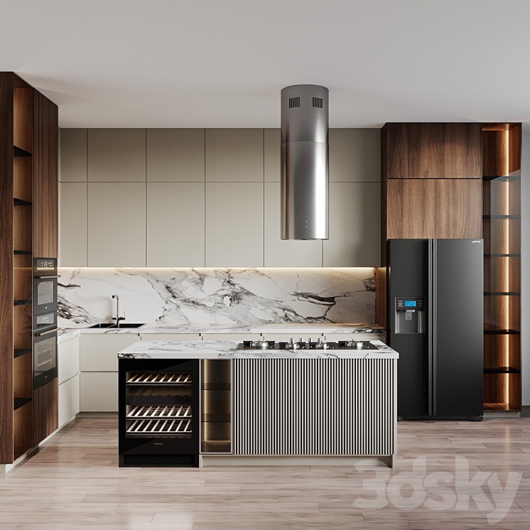 modern kitchen 46 3DS Max Model - thumbnail 1