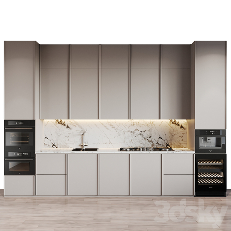 modern kitchen 47 3DS Max Model - thumbnail 1