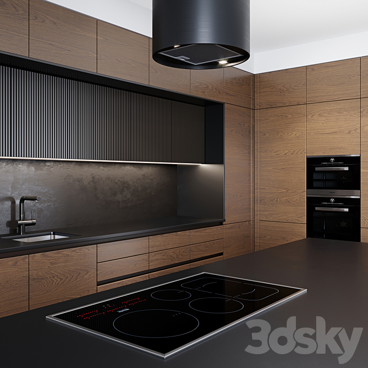 Modern kitchen 5 3DS Max - thumbnail 2