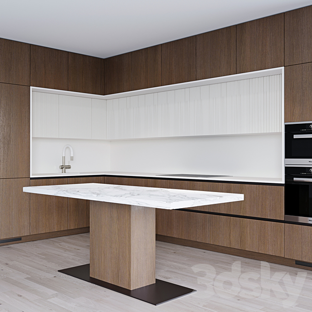 Modern kitchen 8 3DS Max Model - thumbnail 3