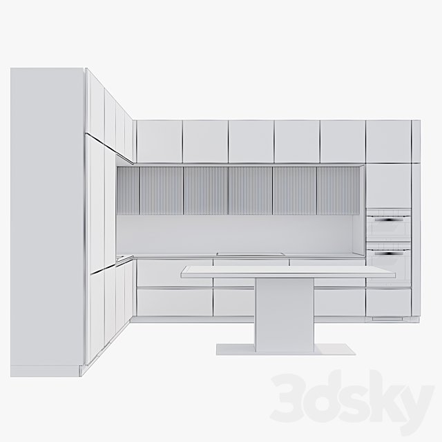 Modern kitchen 8 3DS Max Model - thumbnail 6