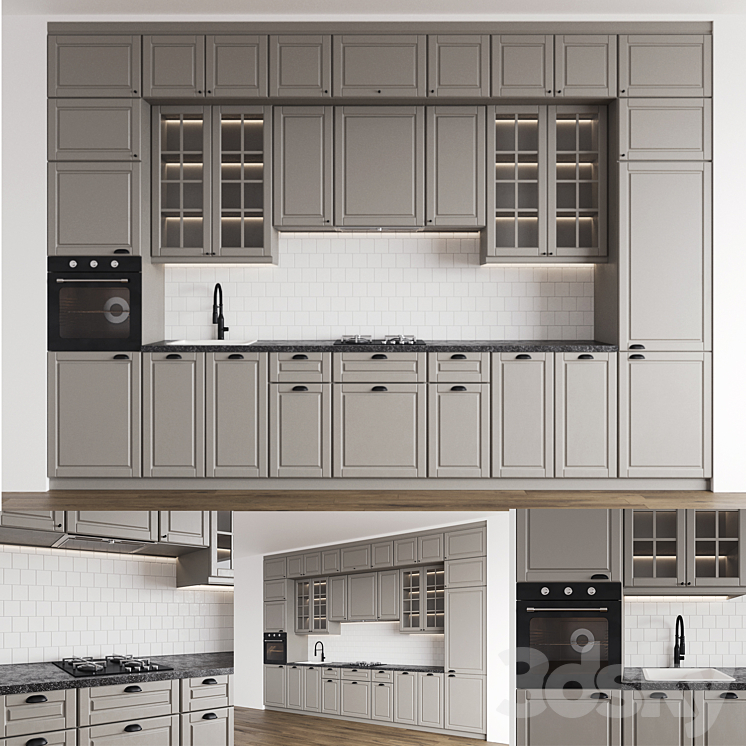 Modern kitchen IKEA BODBYN 3DS Max - thumbnail 1