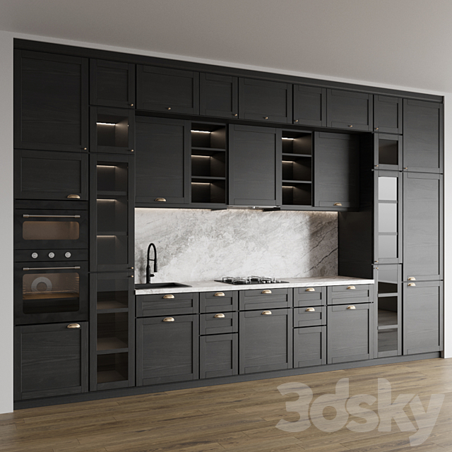 Modern kitchen IKEA LERHUTTAN 3DS Max Model - thumbnail 2