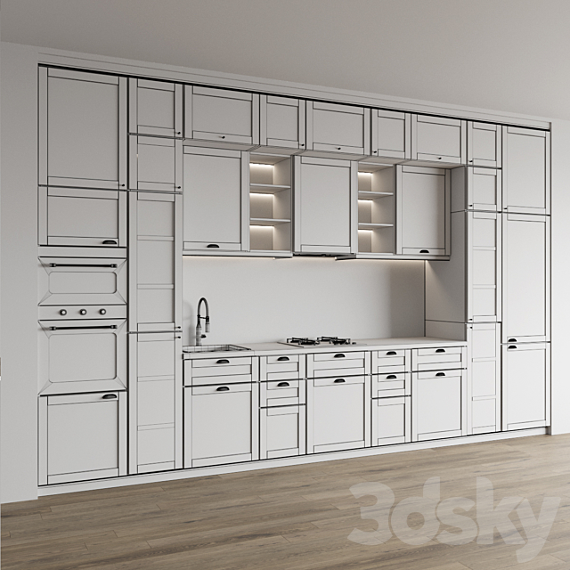 Modern kitchen IKEA LERHUTTAN 3DS Max Model - thumbnail 3