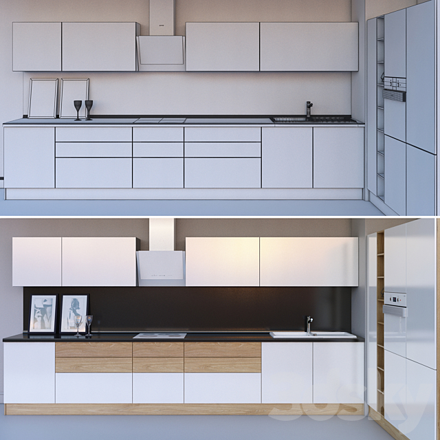 Modern kitchen with appliances 3DSMax File - thumbnail 3