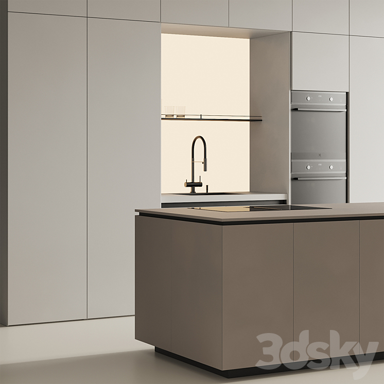 Modern kitchen with island 15 3DS Max Model - thumbnail 2