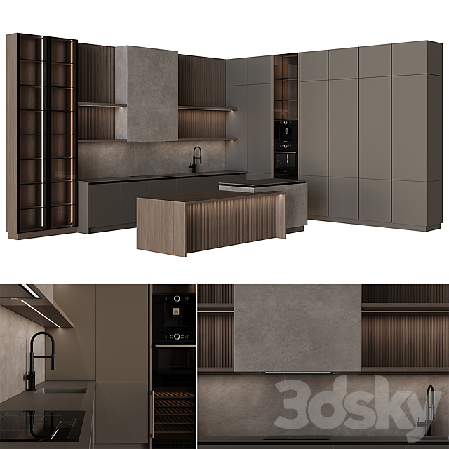 Modern style kitchen 53 3DS Max Model - thumbnail 2