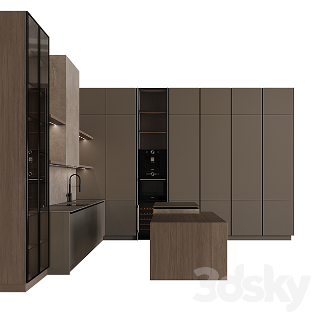 Modern style kitchen 53 3DS Max Model - thumbnail 3