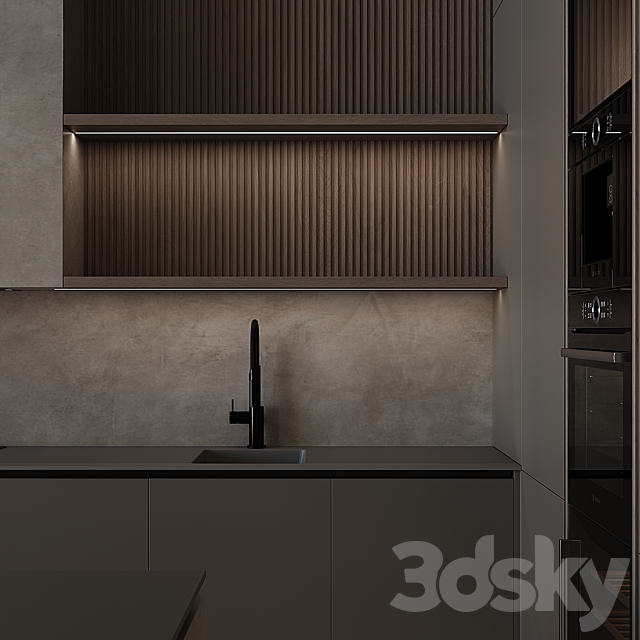 Modern style kitchen 53 3DS Max Model - thumbnail 4