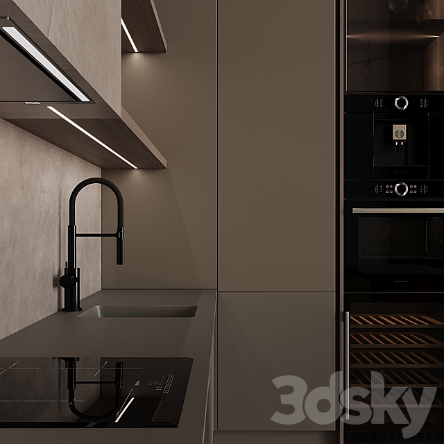 Modern style kitchen 53 3DS Max Model - thumbnail 5