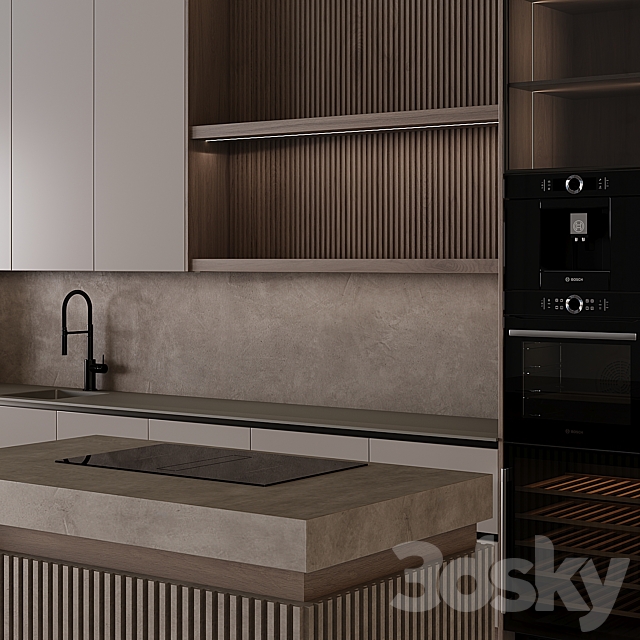 Modern style kitchen 56 3DS Max Model - thumbnail 4